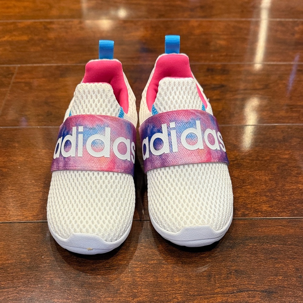 Adidas Kids White and Pink Slip-On Sneakers